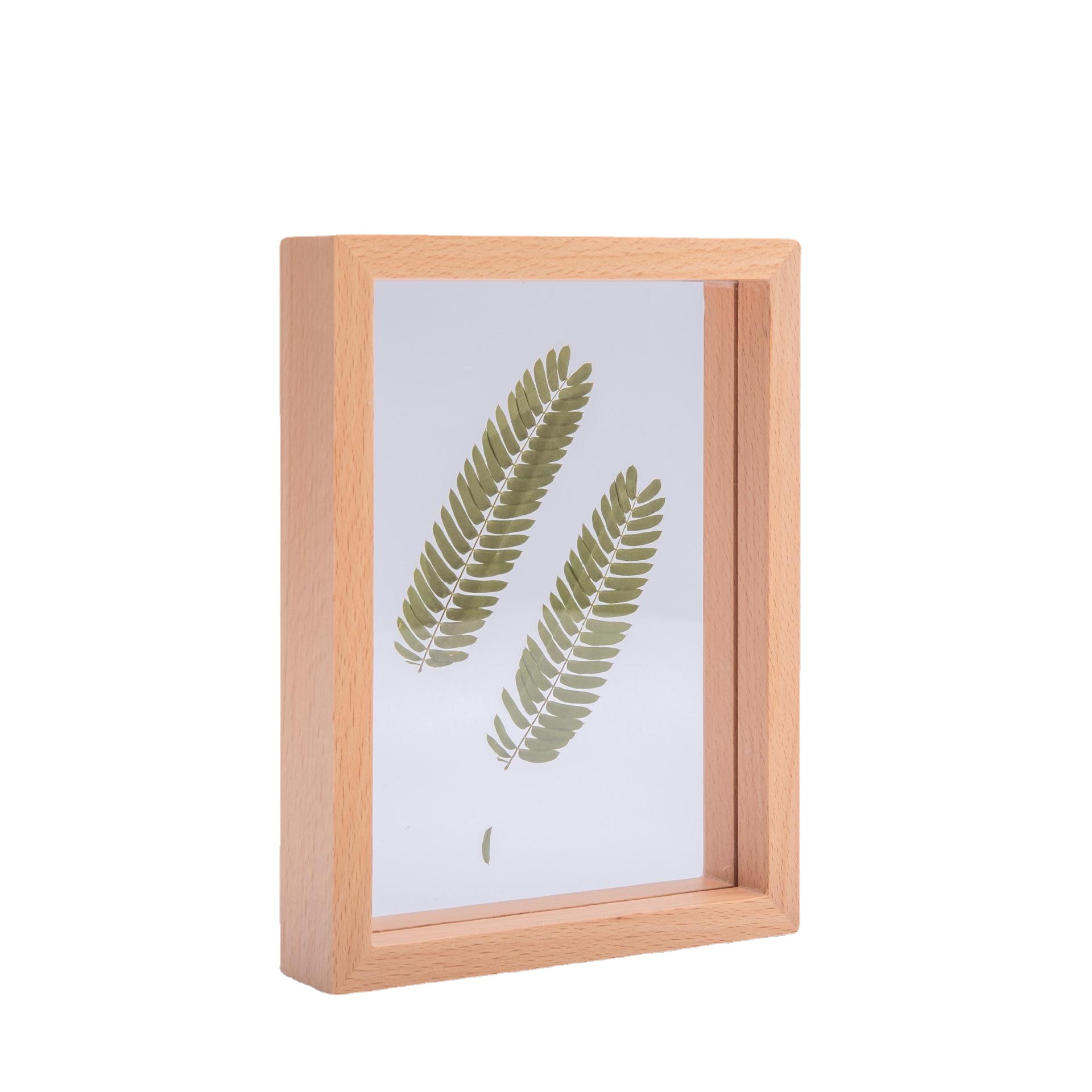 Picture of A4 Creative Photo Frame Table Stereo Hollow 6-Inch 7-Punch-Free Double-Sided Glass Plant Specimen Frame Picture Frame
