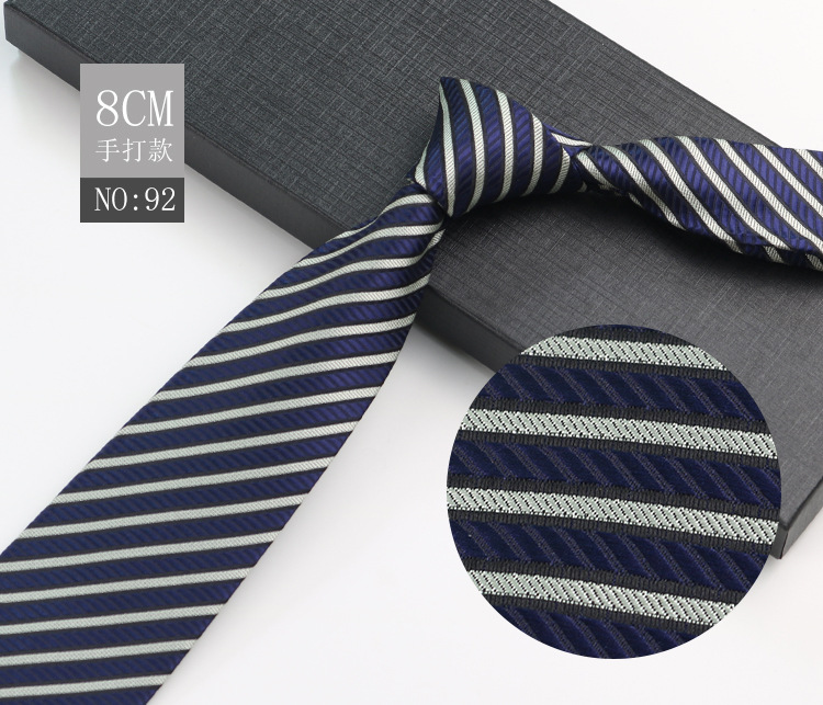 Picture of Men's Tie Business Shirt Stripesd Security Professional Formal Wear Wholesale Plus Logo Manufacturer 8cm Hand-Made