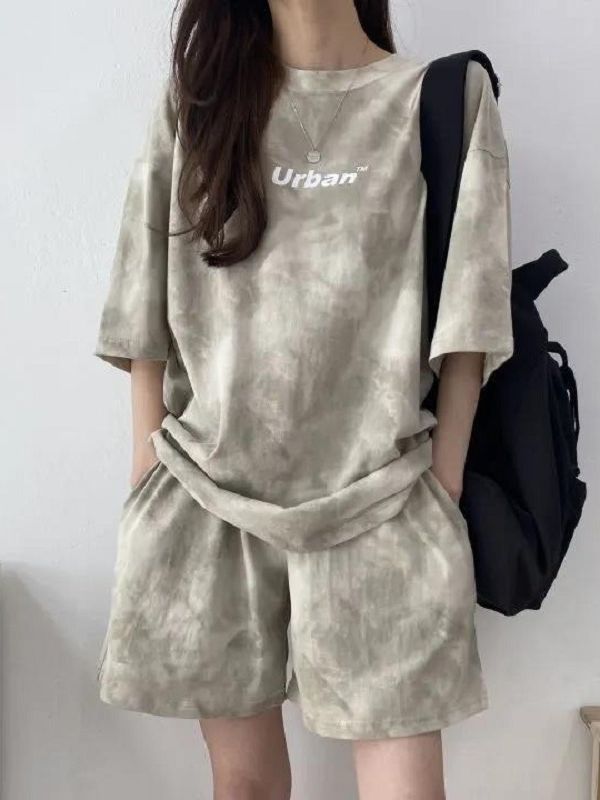 Picture of [in stock] Sports Leisure suit Women's Summer Thin Small Salt Sweet Top Shorts Two-piece Set