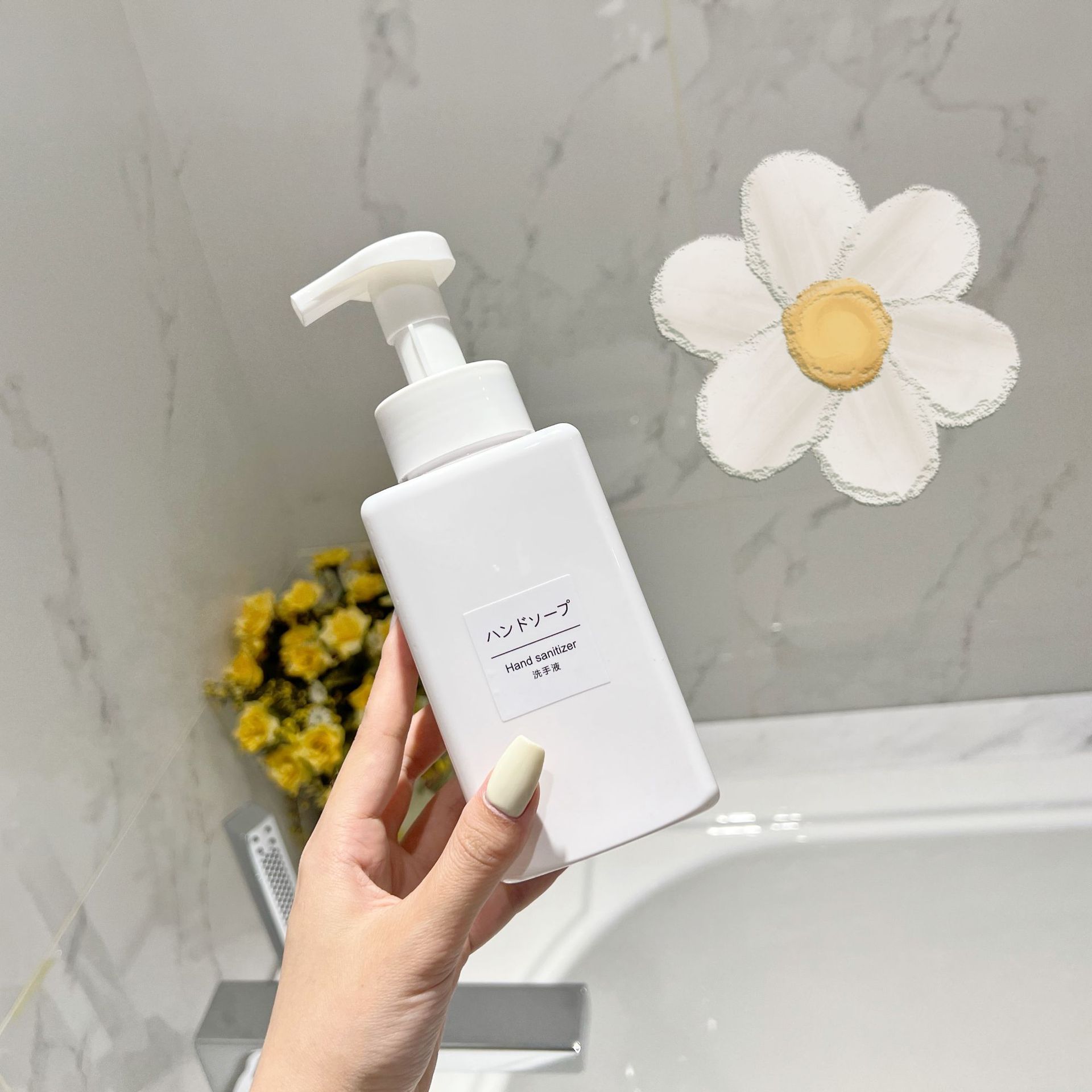 400ml Square Foam Bottle Moose Foaming Bottle Emulsion Split Empty Bottle Bathroom Toilet Decorative Bottle