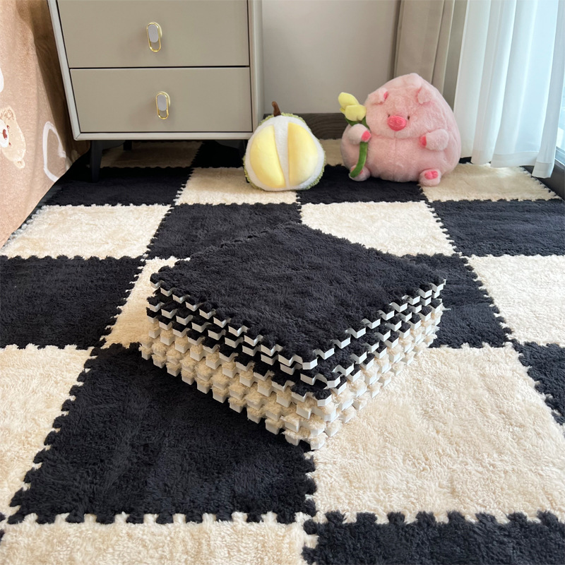 Stuffed Bedside Carpet Bedroom Ins Style Girl's Room Fully Covered Large Area Foam Splicing Floor Mat Can Be Scrubbed