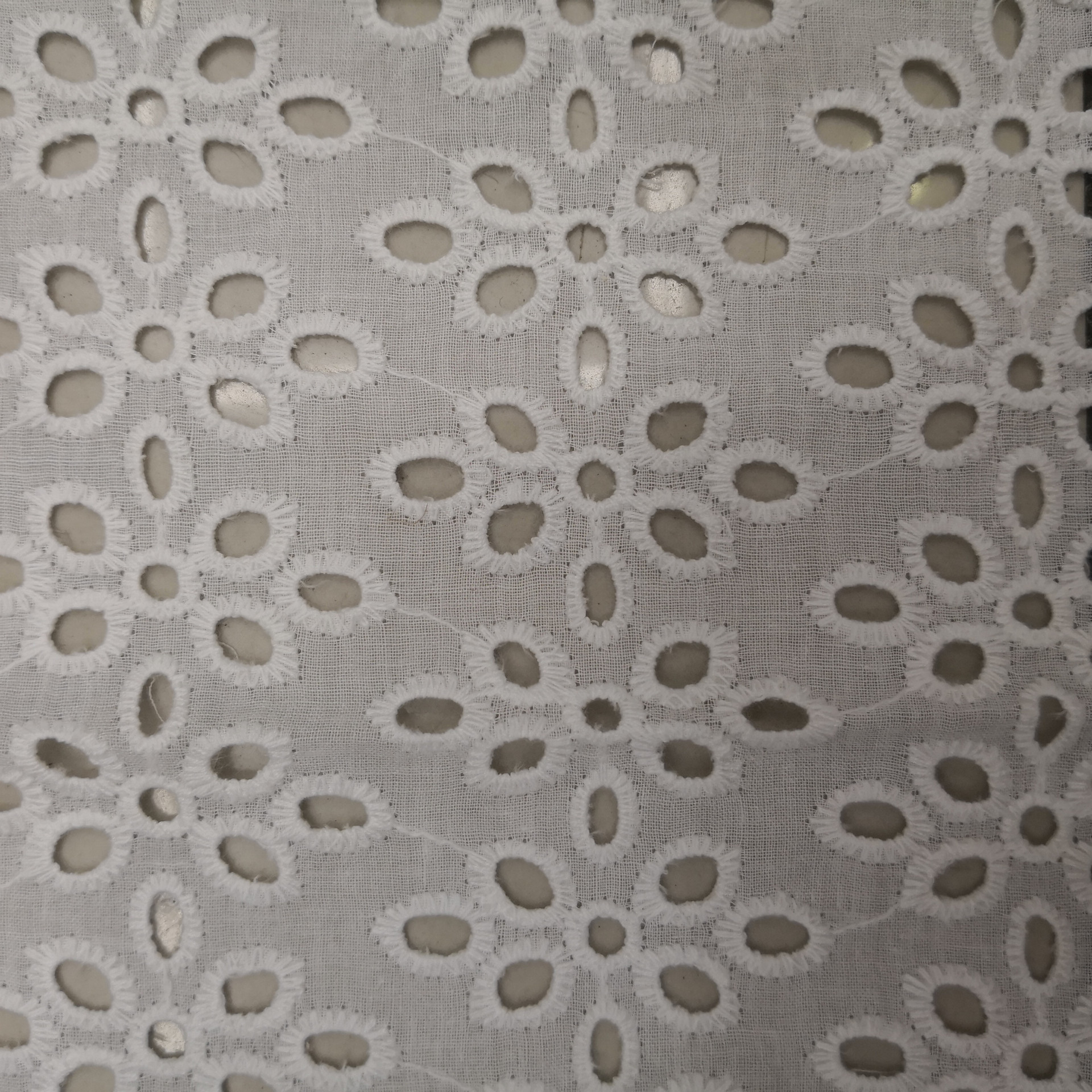 Factory wholesale cotton embroidered fabric women's dress fabric curtain 9088 embroidered cotton hollow perforated cloth