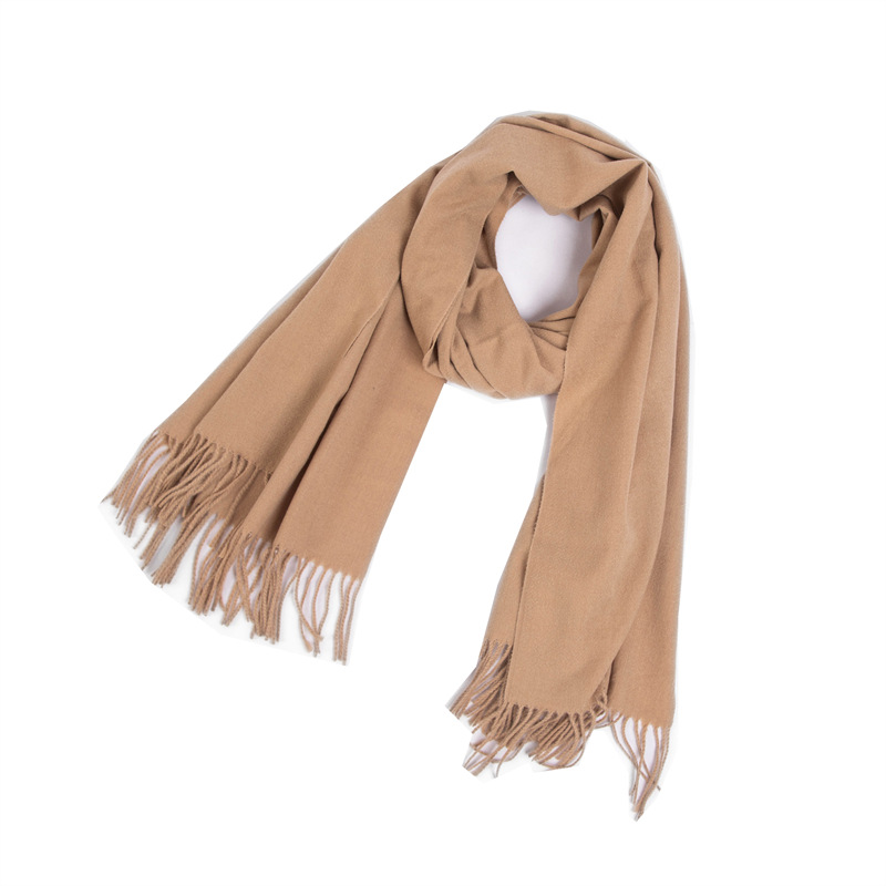 Picture of Foreign trade Europe and the United States new autumn and winter scarf women's polyester thorn hair tassel solid color scarf shawl dual-use manufacturers wholesale