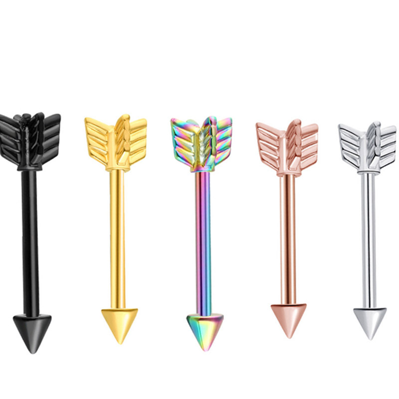 European and American Pointed Cone Arrow Breast Nails Wholesale Cross-Border Aliexpress Spot Stainless Steel Popular Niche Breast Ring Piercing Jewelry