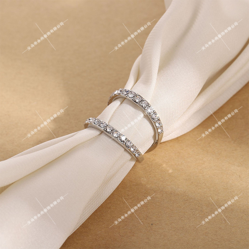 Picture of High-End Silk Scarf Buckle, Versatile, Dual-Purpose, Multi-Functional, Classy Small Square Scarf, Rhinestone Opening Accessories, Silk Scarf Buckle