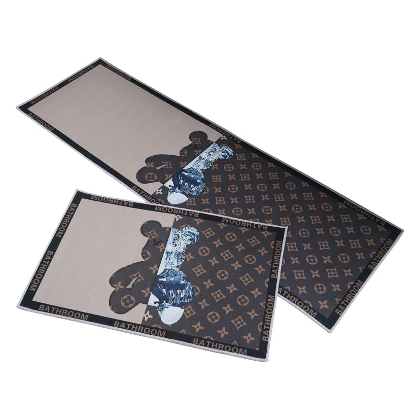 Household Entrance Door Mat, Washable Bathroom Mat, Kitchen-Specific Floor Mat, Long Absorbent Non-Slip Foot Mat, Light Luxury Style