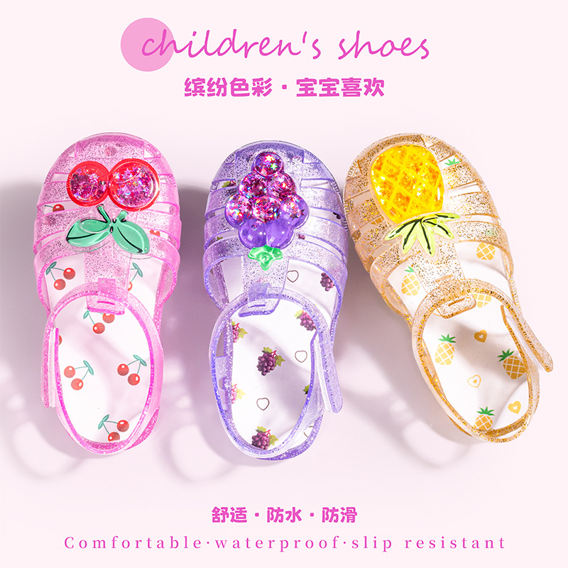 New Cute Cartoon Sweet Jelly Sandals 2025 Summer New Children's Original Fruit Versatile Sandals and Rubber Shoes