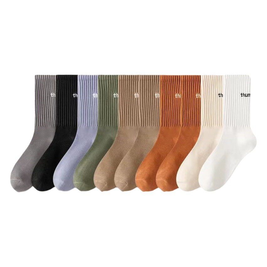 Zhuji socks men's summer mid-calf length socks solid color antibacterial deodorant stockings boys breathable sweat-absorbent Autumn Tide socks
