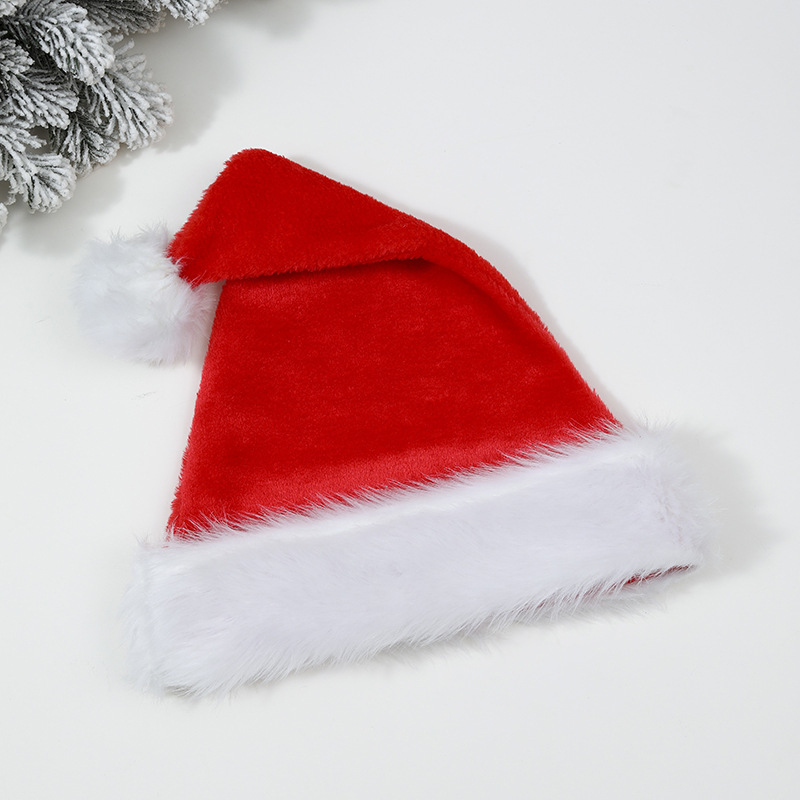 Picture of Christmas High-grade Plush Christmas Hat Extra Large Thickened Big Ball Christmas Hat Old Man Hat Green Pink Red