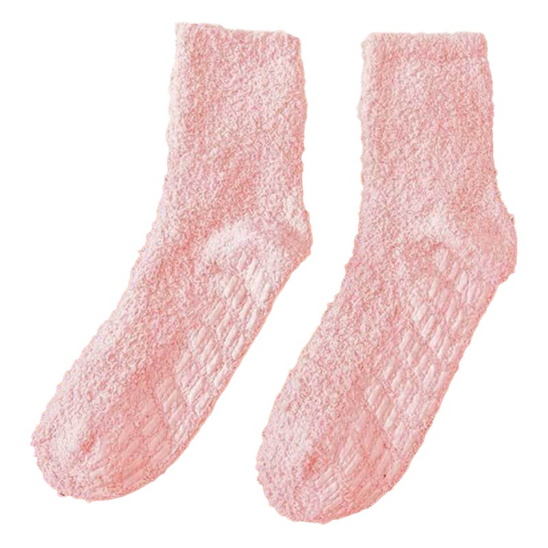 In-Stock Autumn and Winter Coral Fleece Socks for Men and Women, Thickened Mid-Calf Floor Socks for Home Use, Non-Shedding, Non-Slip, Comfortable and Cold-Resistant