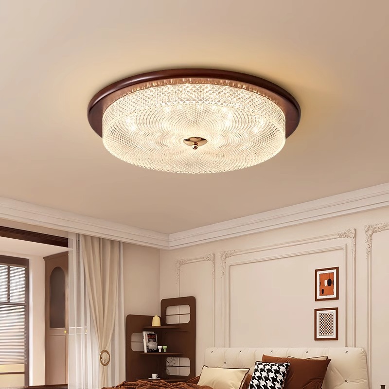Picture of Middle Ancient Style Bedroom Ceiling Lamp High-end Simple American Style Retro Walnut Color Household Super Bright Eye Protection Book Room Lamp