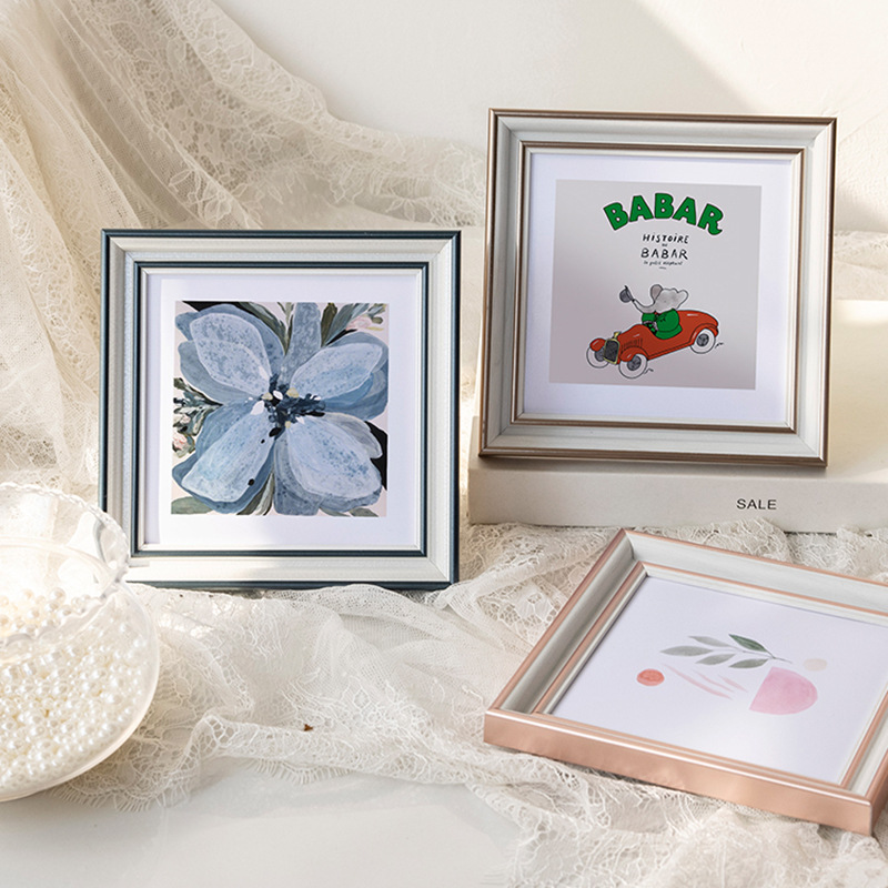 Nordic Creative Square Photo Frame Wall Mounted Oil Painting Stick Children's Album Frame Print Photo