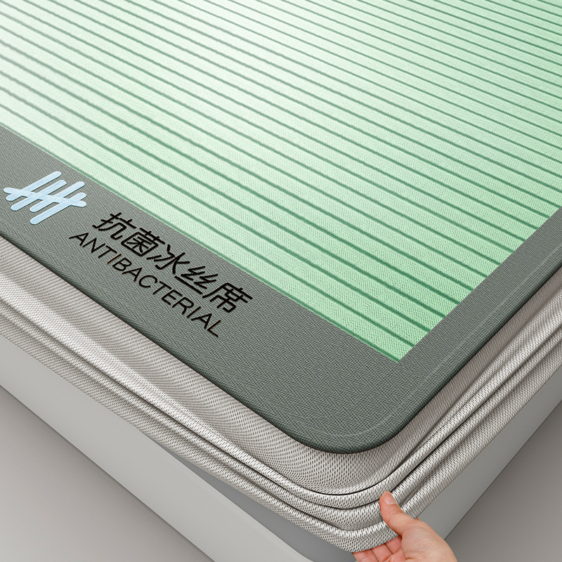 Picture of Class A Maternal and Infant Class Explosions Antibacterial Ice Silk Mat Summer Sleeping Naked Air-conditioned Mat Machine Washable Folding Bed Cover Soft Mat