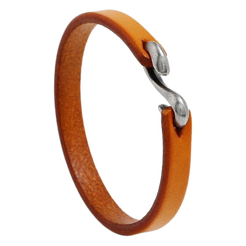 Punk Cross-border New Retro Simple Cowhide Bracelet Men's Jewelry Fashion All-match Punk Rock Leather Bracelet