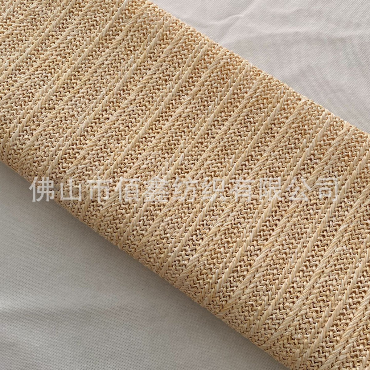 Picture of High quality sofa PPE woven fabric wholesale environmental protection simulation straw mat luggage Japanese woven beach shoes and hats