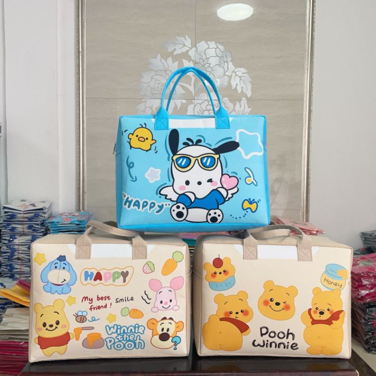 New Cartoon Felt Bag Handbag Travel Bag Storage Bag Cute Fashion Student Luggage Tote Bag