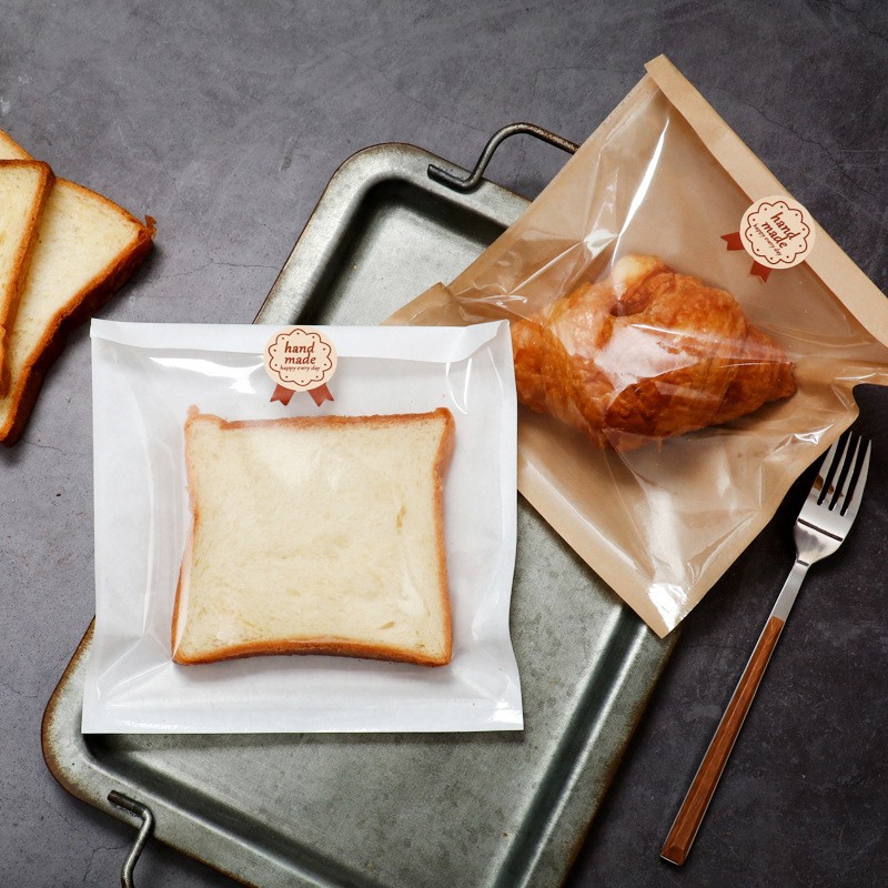 Picture of Half film paper bread bag baking dessert croisso toast food transparent packing bag kraft paper bag spot
