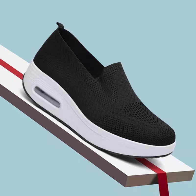 Picture of sneaker Women's Cross-border Foreign Trade 2025 New Thick-soled Air Cushion Casual Shoes Mesh Slip-on Heightened Walking Shoes for Women
