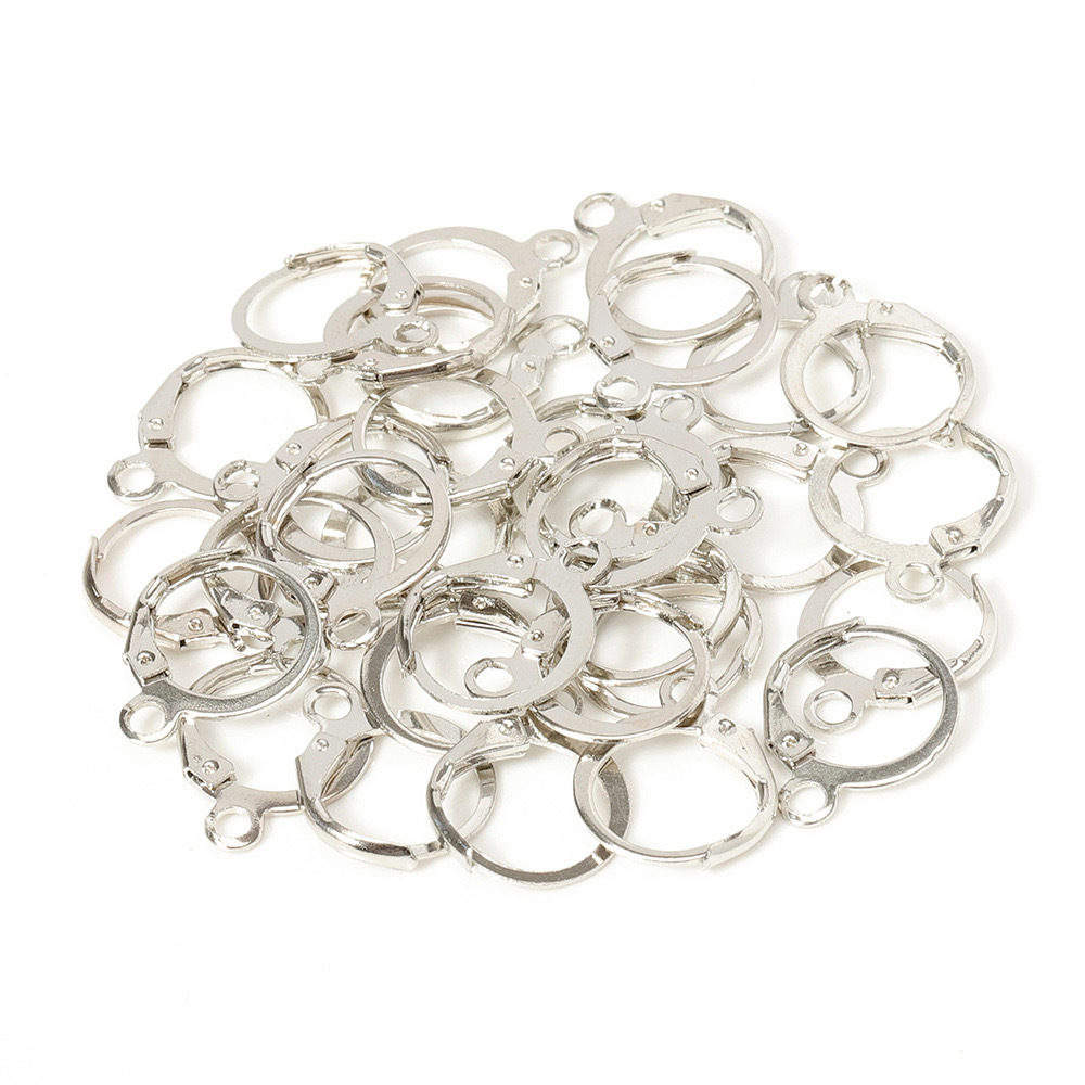 Picture of Iron Korean Ear Hook Earring Ring Jewelry Earrings Round French Ear Hook Earrings Material DIY Jewelry Accessories