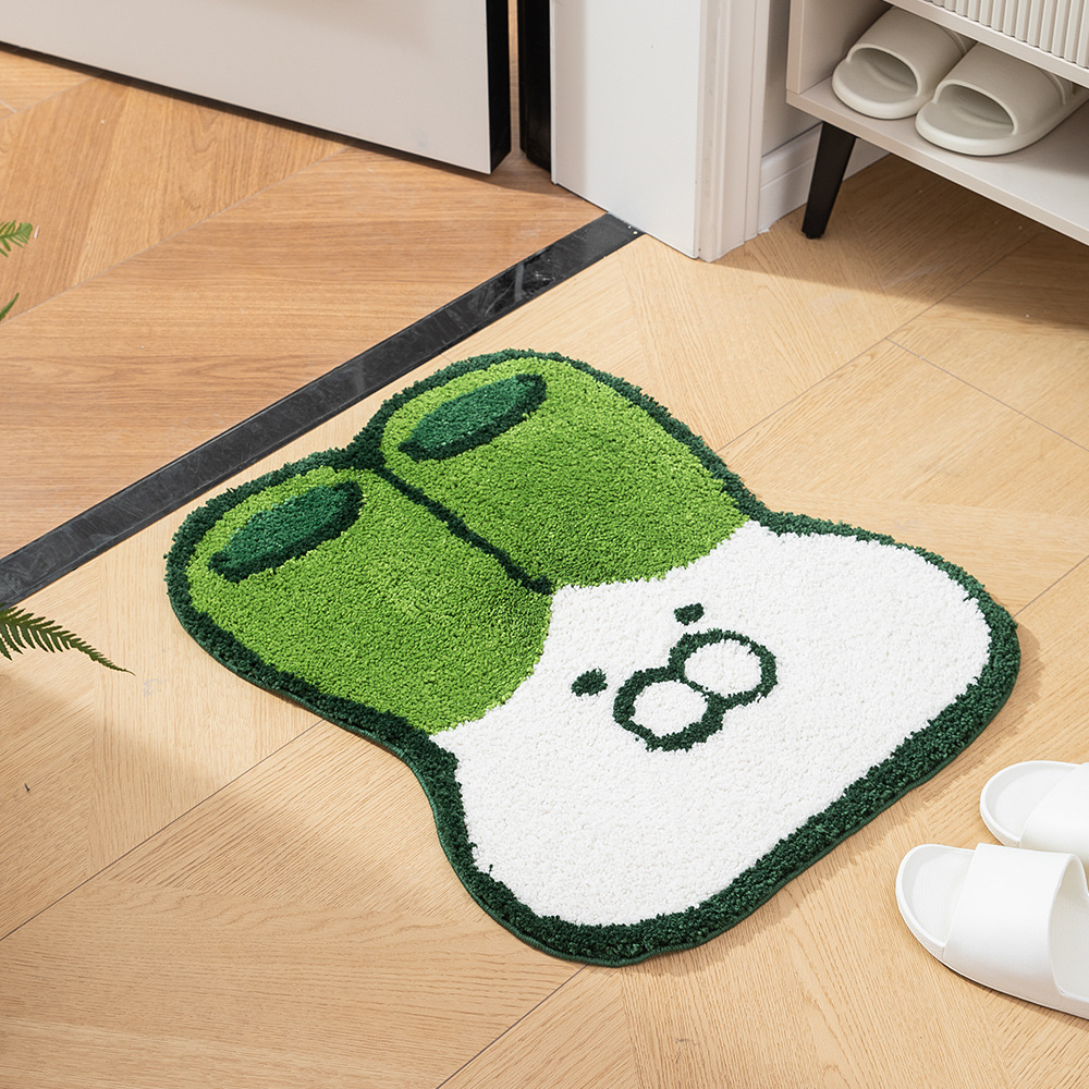 Picture of Flocked Round Bedroom Door Mat, Non-Slip Bathroom Absorbent Floor Mat, Entrance Door Mat, Children's Mat, Non-Slip and Absorbent