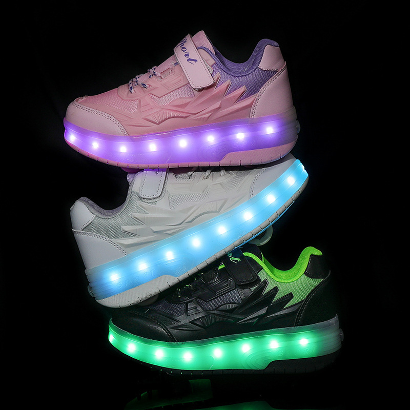New Heelys Roller Skates for Girls and Boys Charging Luminous Shoes for Students Invisible Skates with Wheels