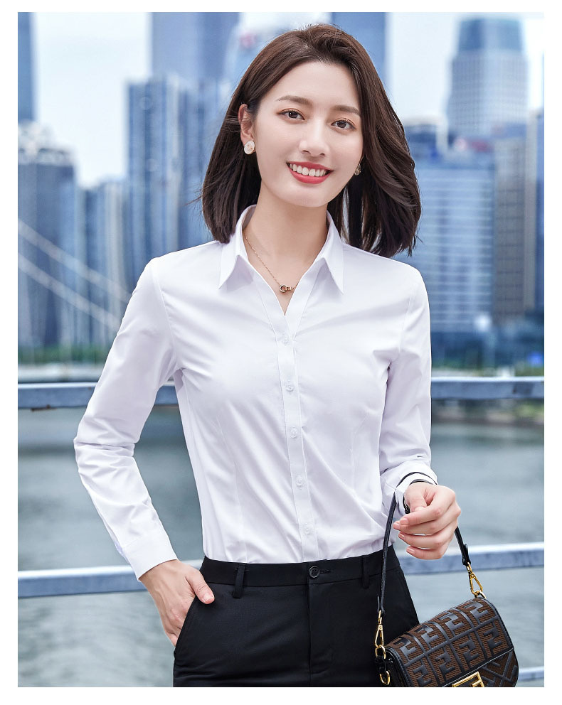 Picture of Women's Civil Servant Interview Application Professional Work Clothes White Shirt Women's Short-Sleeved Shirt College Students Slim and Elegant