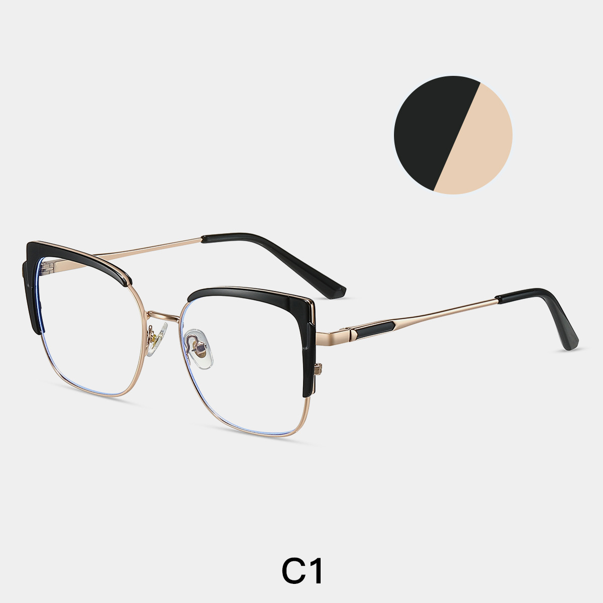 Picture of 87327TR90 Metal Glasses Frame Square Glasses Frame Anti-blue Glasses Frame Ins Trendy Hot Selling Glasses Frame
