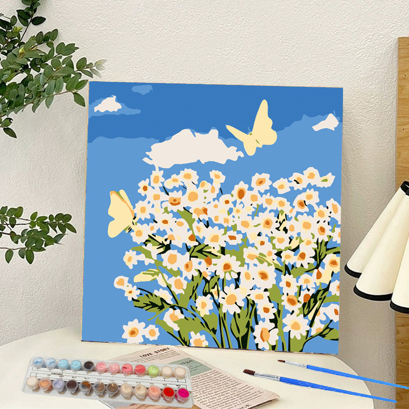 Picture of Digital oil painting landscape Dafen village hand-painted mathematical oil painting coloring painting oil painting flowers flower oil painting wholesale