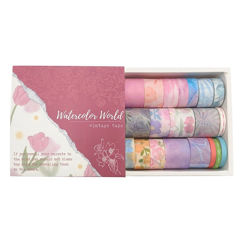 Cross-border retro hand account tape British ins wind and paper tape basic English sticker DIY hand account material