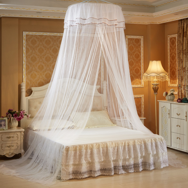 Dome mosquito net encryption heightened ceiling lace princess fresh mosquito net with sticky hook installation-free wholesale delivery