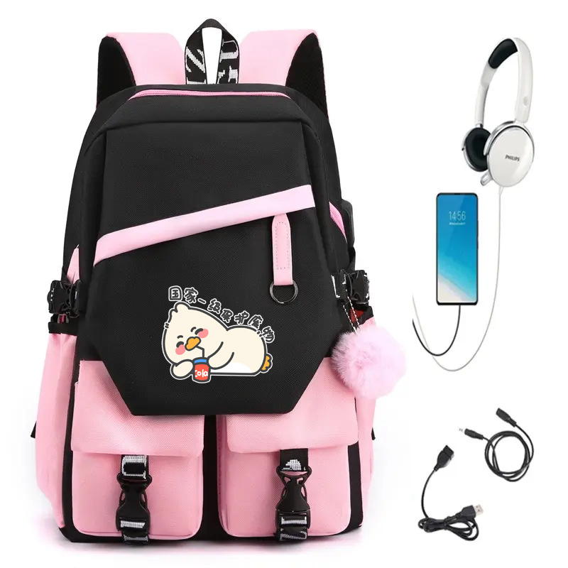 Picture of Barbara Duck Schoolbag Boys' Primary School Students Grade Three, Four to Six Cartoon Backpack Boys' Large Capacity Ultra Light Weight Reduction
