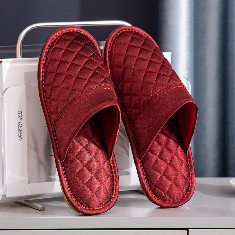 Wedding Cotton Slippers Accompanying Bride Morning Gown Slippers Festive Red Wedding Cotton Slippers Advanced Light Luxury