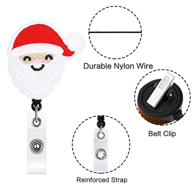 Picture of Handmade embroidery Christmas felt easy pull buckle easy pull snowflake snowman elk retractable rotating easy pull gift