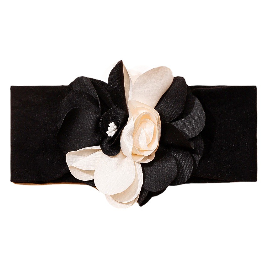 European and American New Cute Baby's Fontanelle Hair Accessories Fabric Flower Children's Headband Elastic Nylon Baby Hair Band