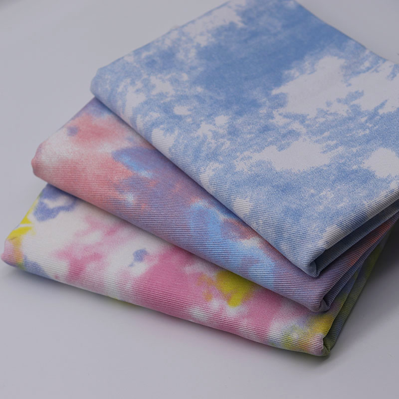 Picture of Color tie-dye twill cotton fabric Denim fabric clothing fabric diy handmade clothes thickening