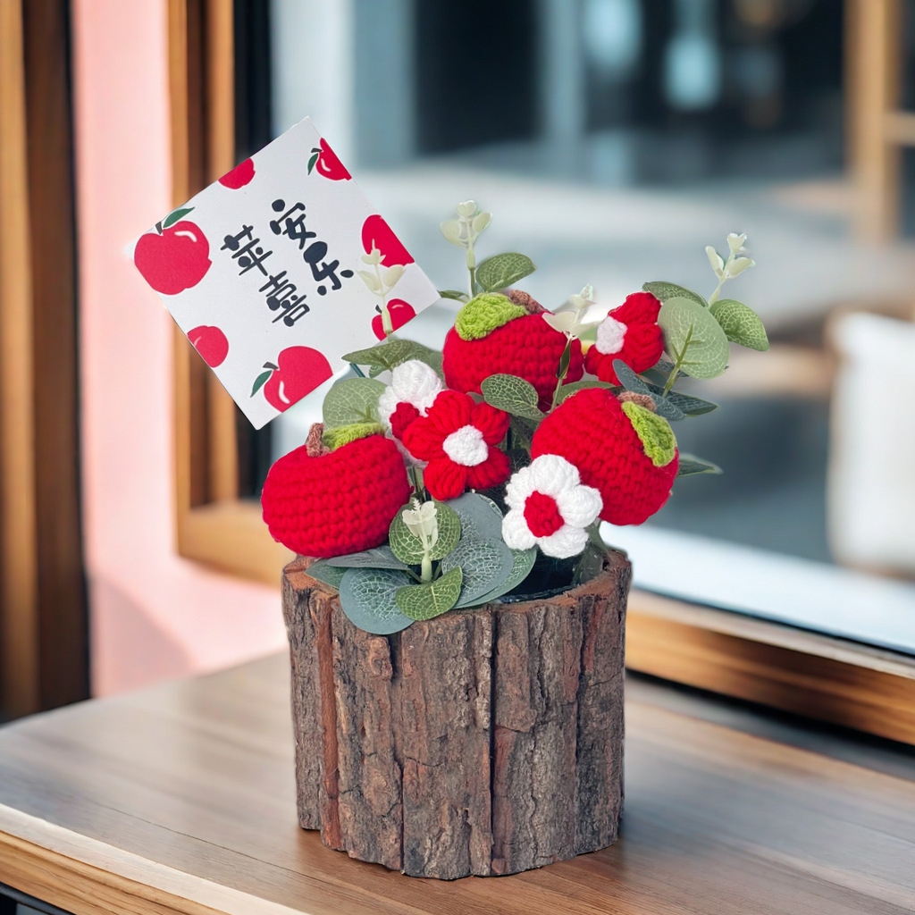 Picture of Sunflower Knitted Flower Diy Material Bag Hand-woven Flower Artificial Flower Potted Finished Teacher's Day Gift