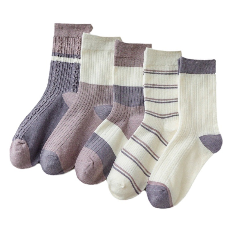 [Cotton socks] sweat-absorbent thin socks women's pile socks mid-tube socks spring and autumn breathable confinement socks summer deodorant sports