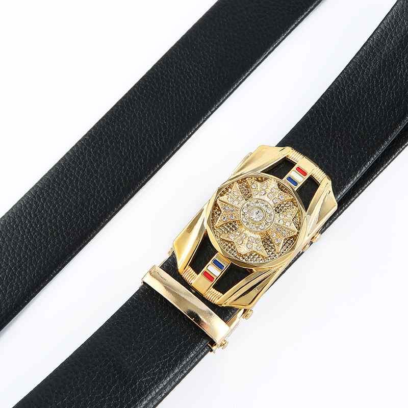 Picture of Belt Men's Time Run Belt Men's Business Trend Rotatable Automatic Buckle Pants Belt Douyin Live Broadcast Belt