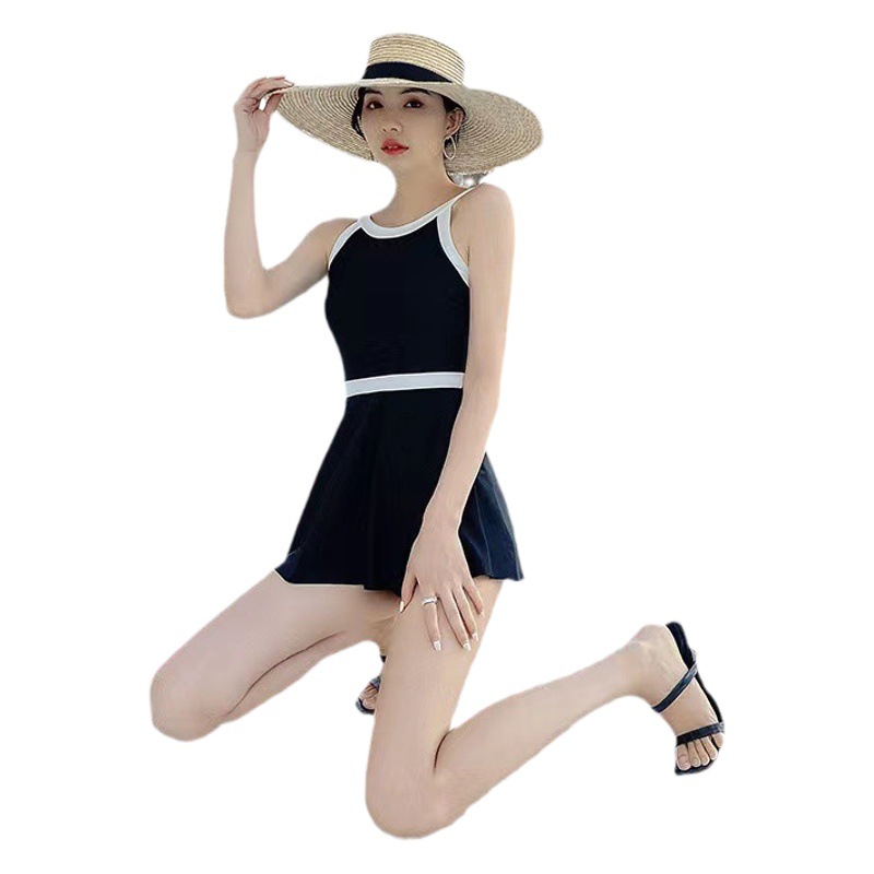 One-piece swimsuit for Women summer conservative slimming belly covering 2023 new popular pure skirt high-grade swimsuit
