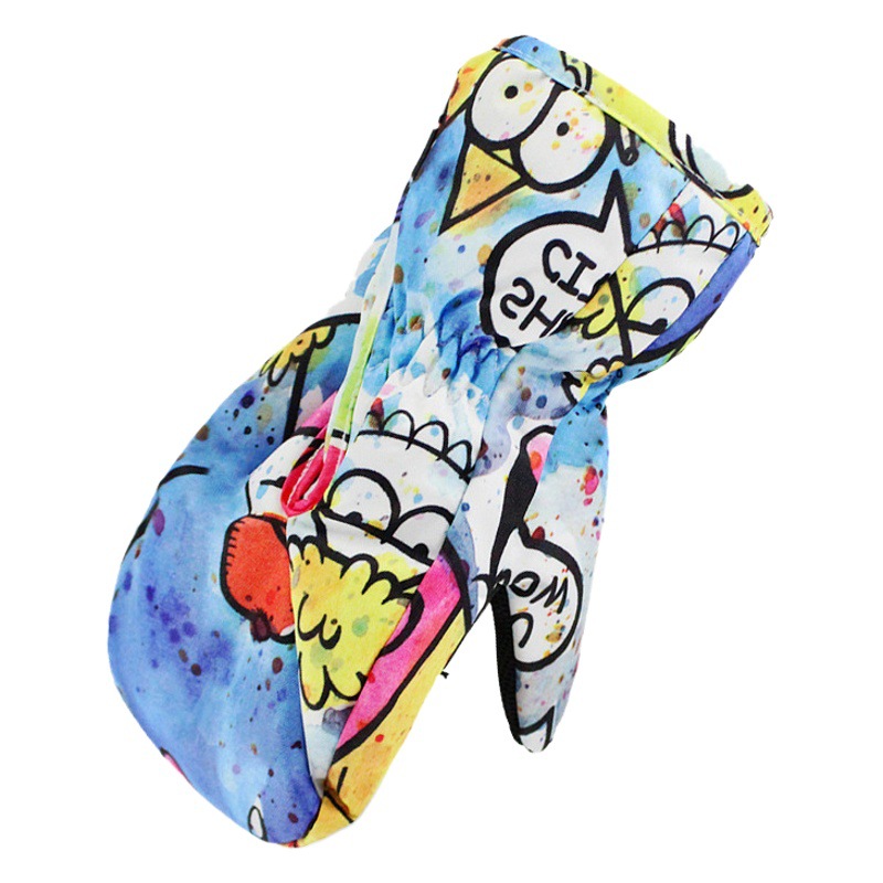 Children's ski gloves girls' windproof Waterproof warm winter thickened baby's stuffy hand protective gear equipment