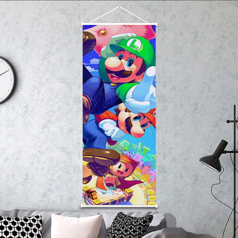 Picture of Super Mary game peripheral poster decorative painting Mario Bros Mario indoor wall scroll hanging painting