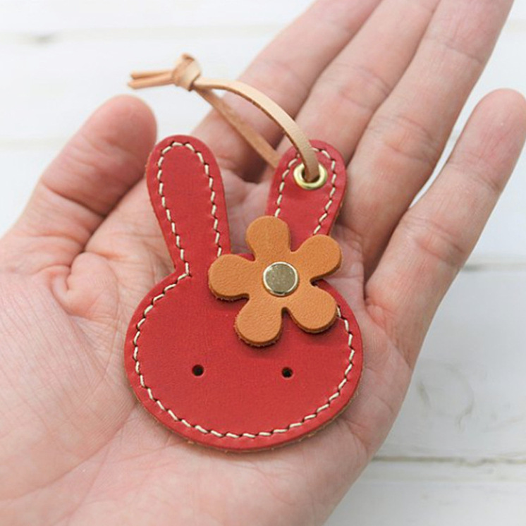 Picture of New 2023 Rabbit Year Red Rabbit Keychain Pendant Cute Rabbit Leather Keychain Bag Pendant