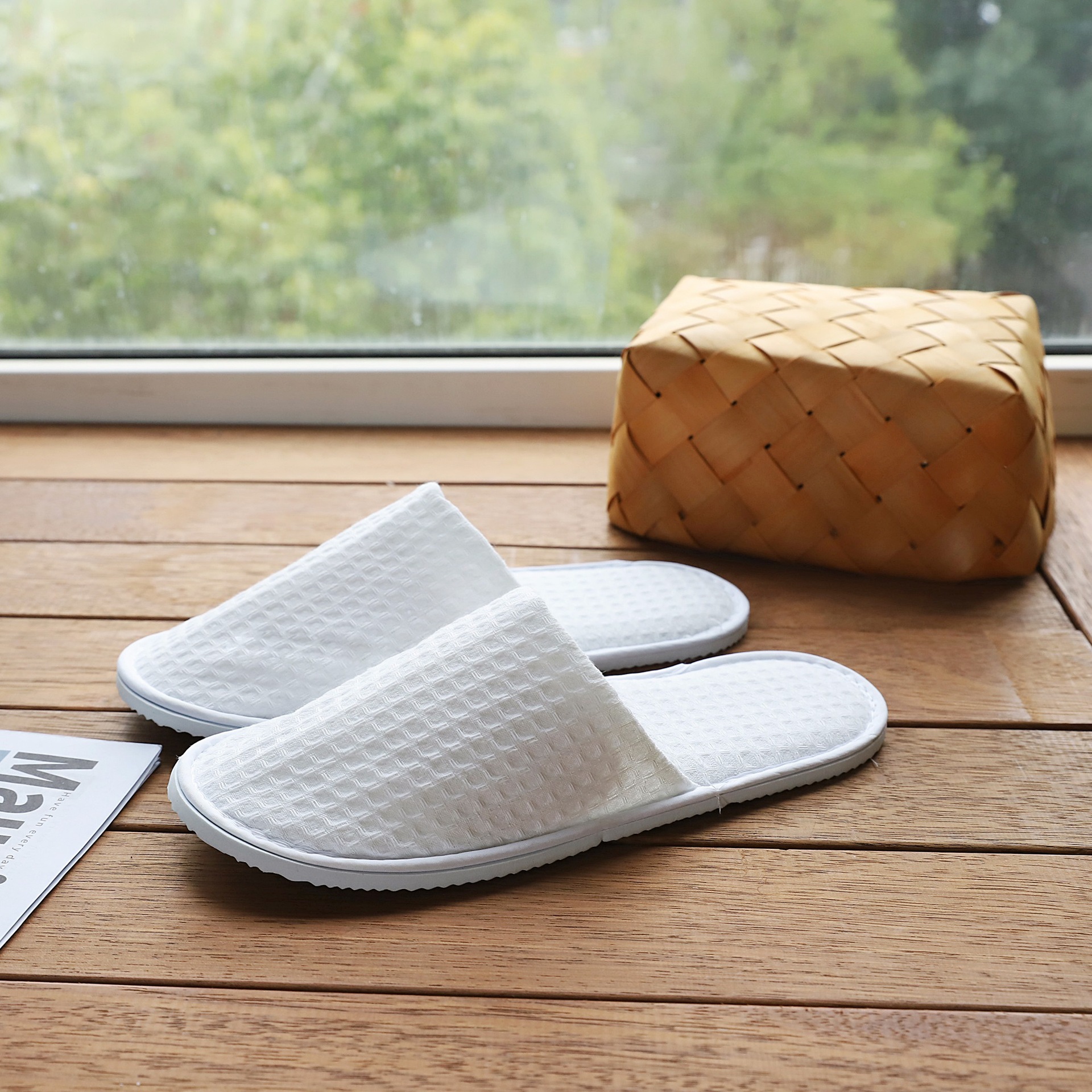 Picture of Waffle hotel guest room disposable slippers aviation supplies travel commercial home hospitality five-star