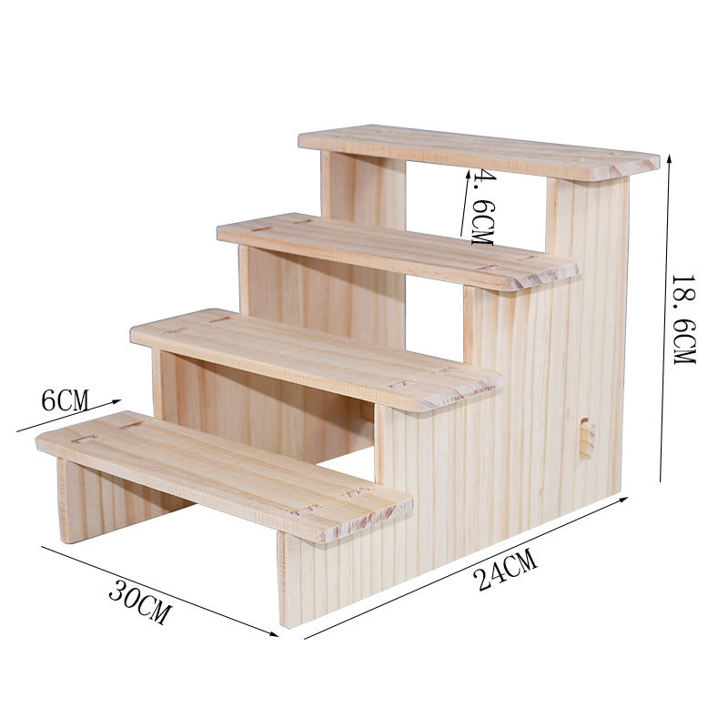Picture of Solid Wood Ladder Display Rack Blind Box Storage Props Hand-Made Office Display Rack Bubble Mart Two-Yuan Jewelry Rack