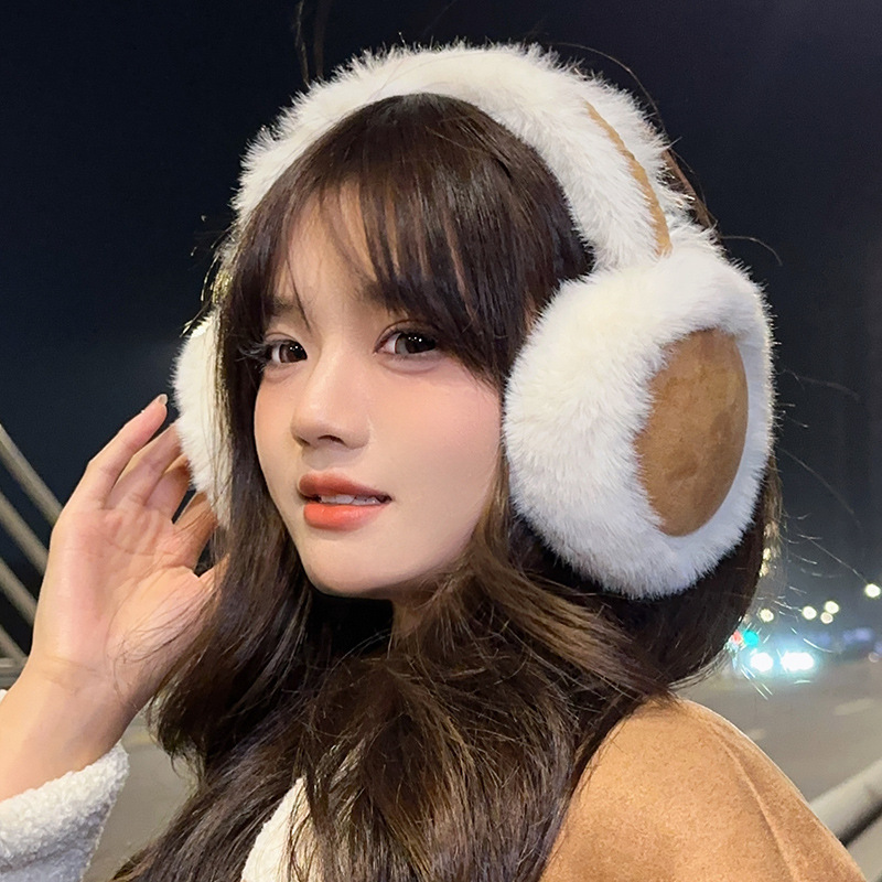 Winter Maillard Brown Women's Loving Ears Warm Plush Ear Sleeve Ear Bag Cycling Anti-freeze Ear Mask