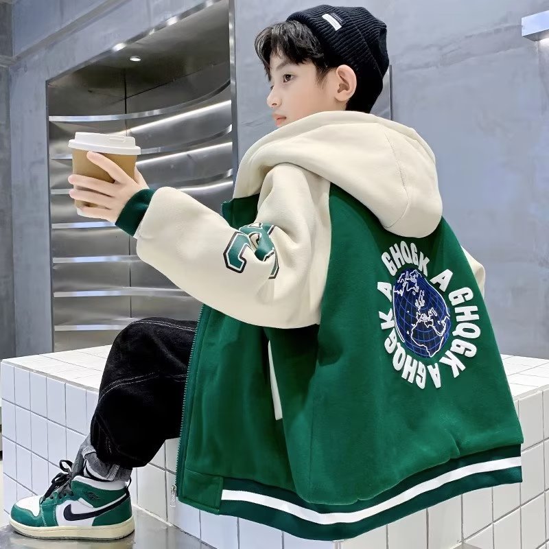Children's Clothing Boys Autumn Coat Spring and Autumn 2024 New Children's Clothes Boys Autumn Middle and Large Children's Baseball Clothes Trendy