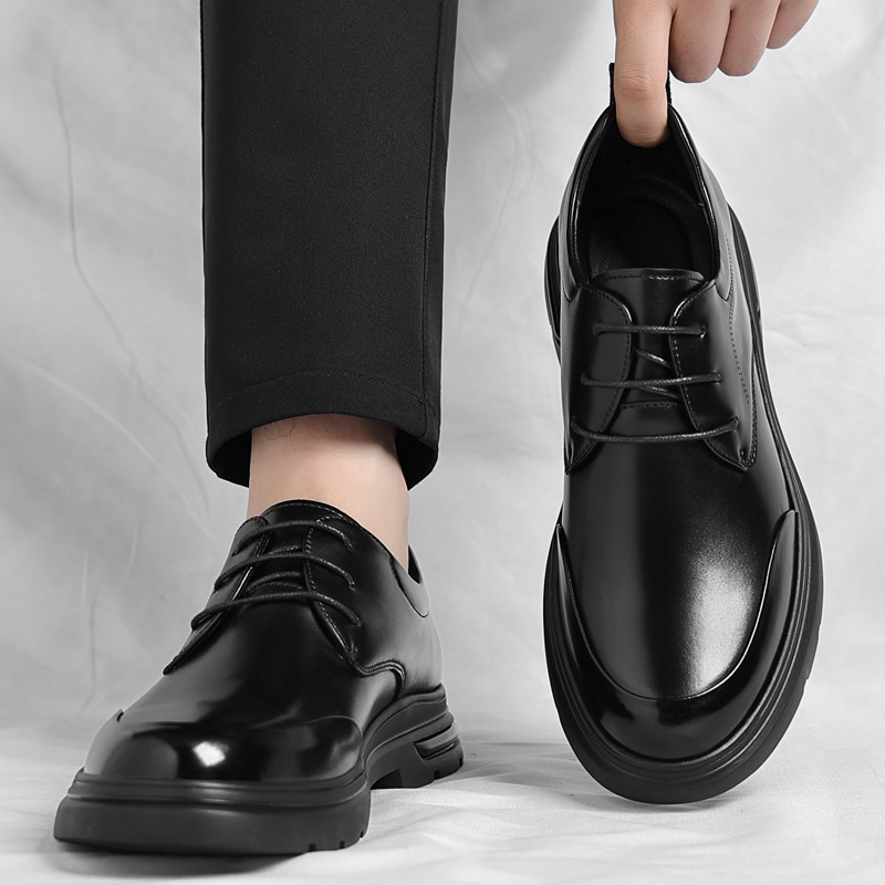 Autumn and winter men's leather shoes, business formal casual shoes, soft soles, four seasons single shoes, men's leather shoes trend, one drop shipping