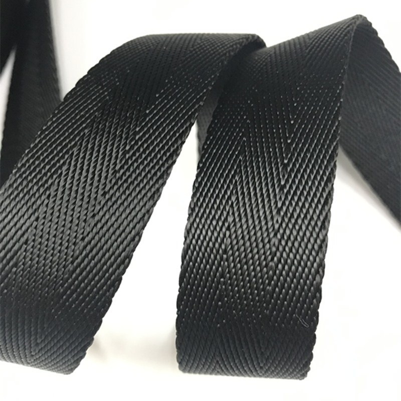 25MM Black Imitation Nylon Double Word Ribbon Thickened 1 Inch Thickened Black Nylon Double Word Ribbon in stock