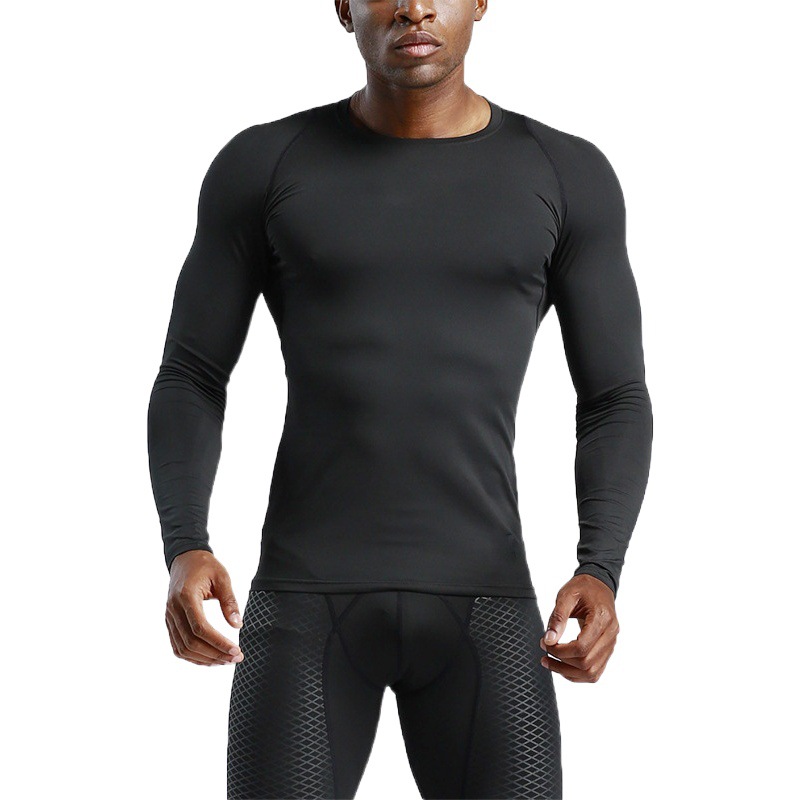 Outdoor Running Quick-drying Training Suit Men's Gym Fitness Compression Basketball Sports Tight Men's Long Sleeve