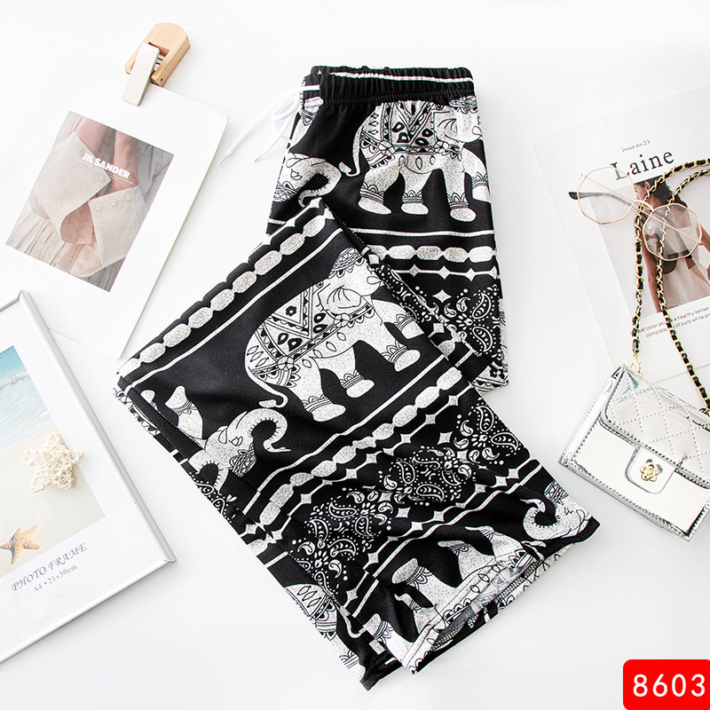 Picture of Summer Women's Ice and Snow Silk Pants Middle-aged and Elderly Loose Casual Home Pants Thin Pants for Mothers